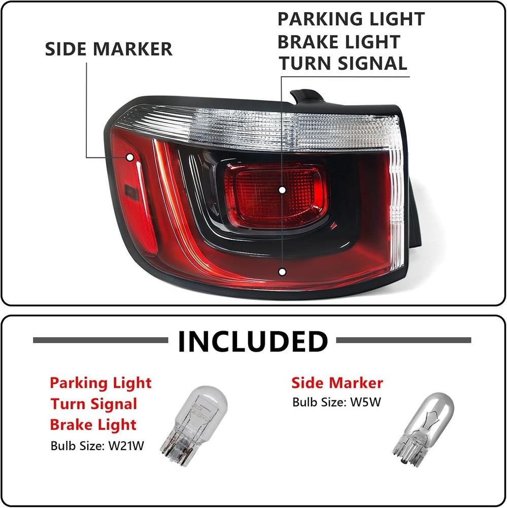 Jeep Compass Tail Light 2021-2024 Left Outer Halogen Driver Side