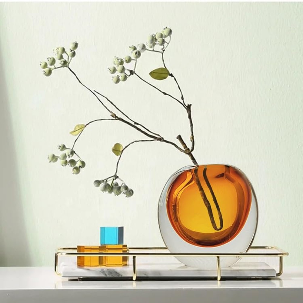 Amber Glass Vase, DIY Empty Reed Diffuser Bottle for Essential Oils, 200mL, A...