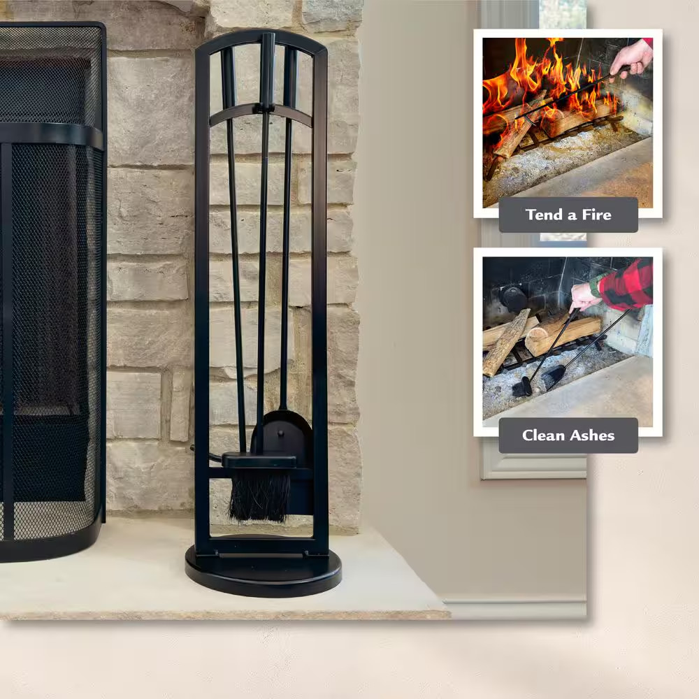 Arched 4-Piece Fireplace Tool Set