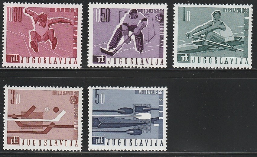 Yugoslavia    1966   Sc # 798-802   Sports   MNH   OG