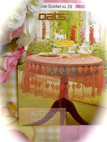 Vintage  Crochet Pattern For A Circular Tablecloth. 54ins. Diameter