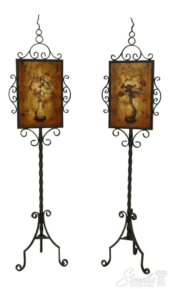 55647EC/48EC: Pair MAITLAND SMITH Attributed Iron Painted Firescreens
