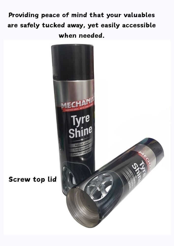 SECRET HIDDEN COMPARTMENT Tyre Shine stash can