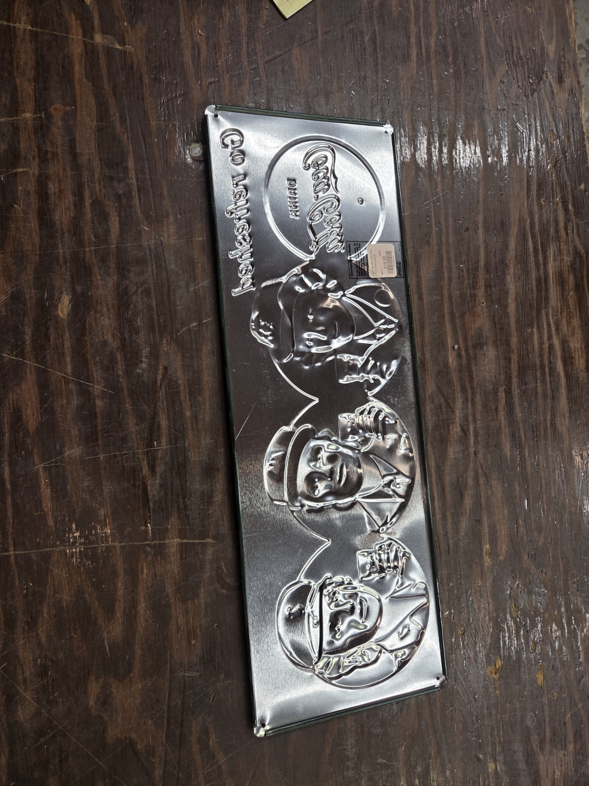 Coca-Cola Military Beauties Andy Rooney 3D Embossed Tin Sign Dark Green EUC