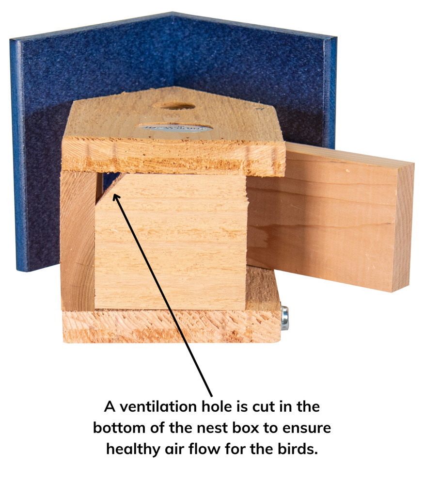 (Blue) Post Mount Wren House