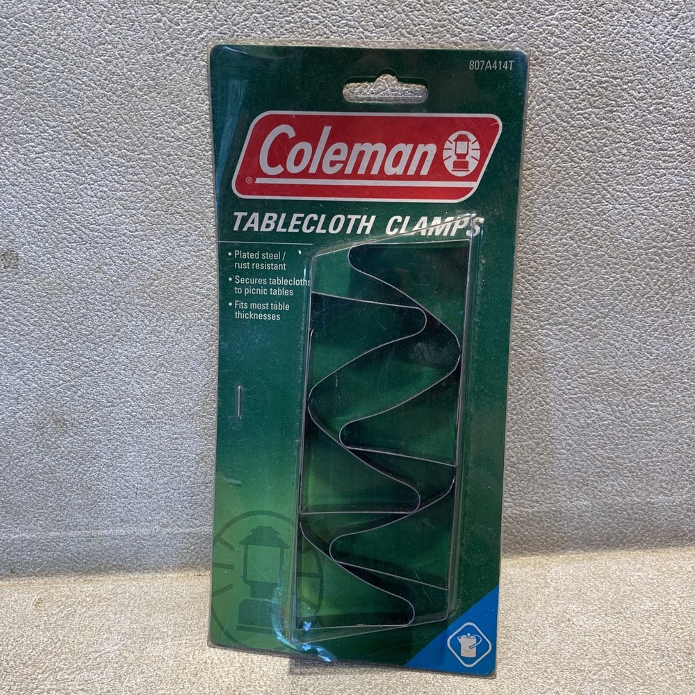 NEW COLEMAN TABLECLOTH CLAMPS STAINLESS STEEL RUST RESISTANT SECURE