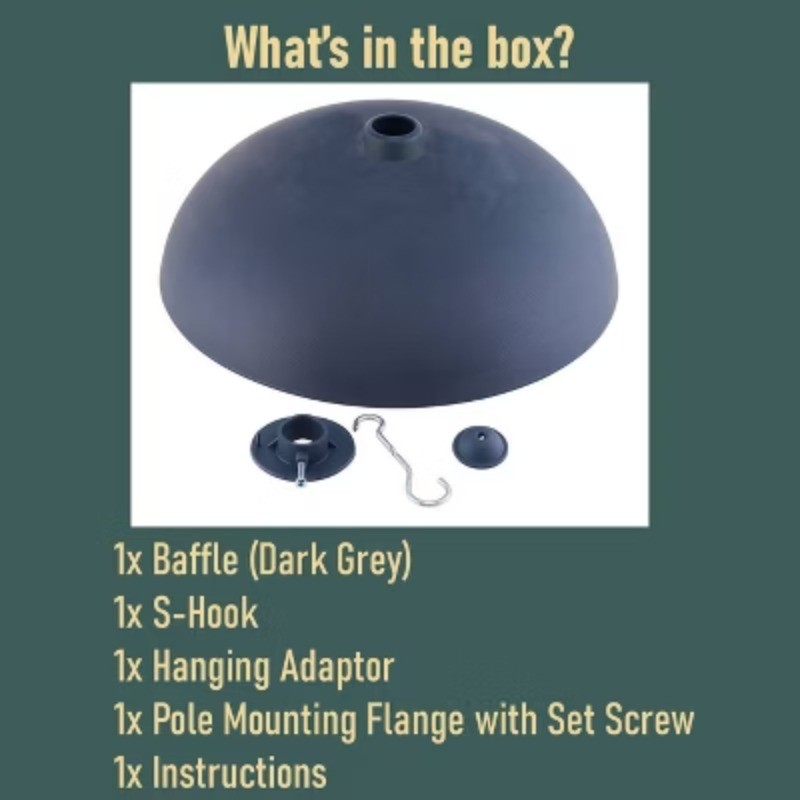3pc Two Way Squirrel Baffle Bird Feeder Dome Cover