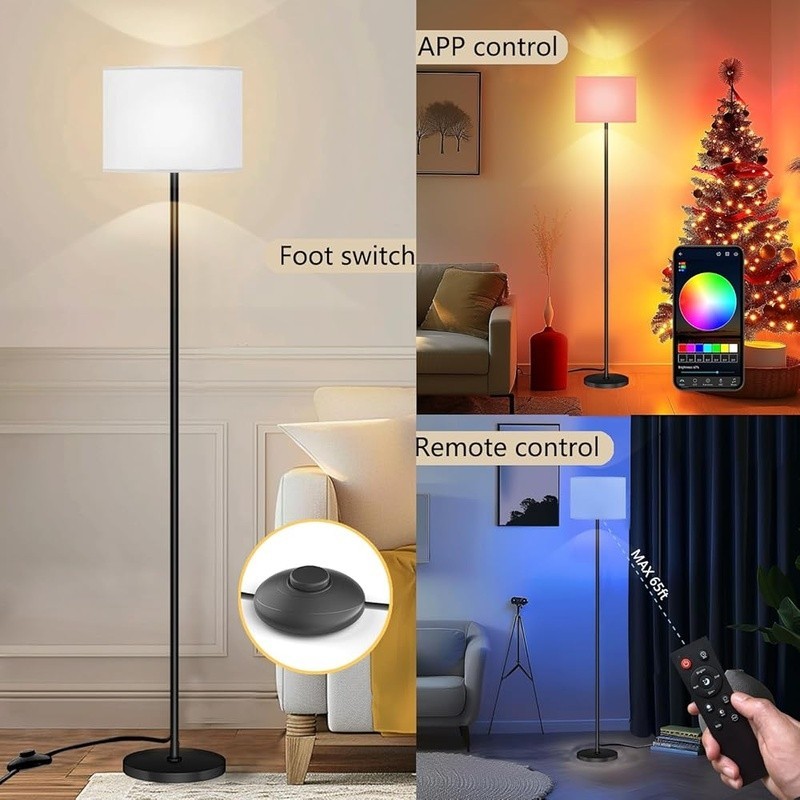 Smart Floor Lamp Remote Control RGB Music Sync Adjustable Brightness Timer New