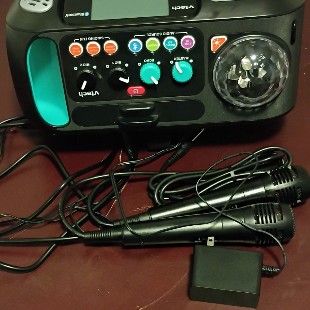 VTech Super Sound Karaoke Bluetooth System w/ Microphones, Echo, Voice Magic