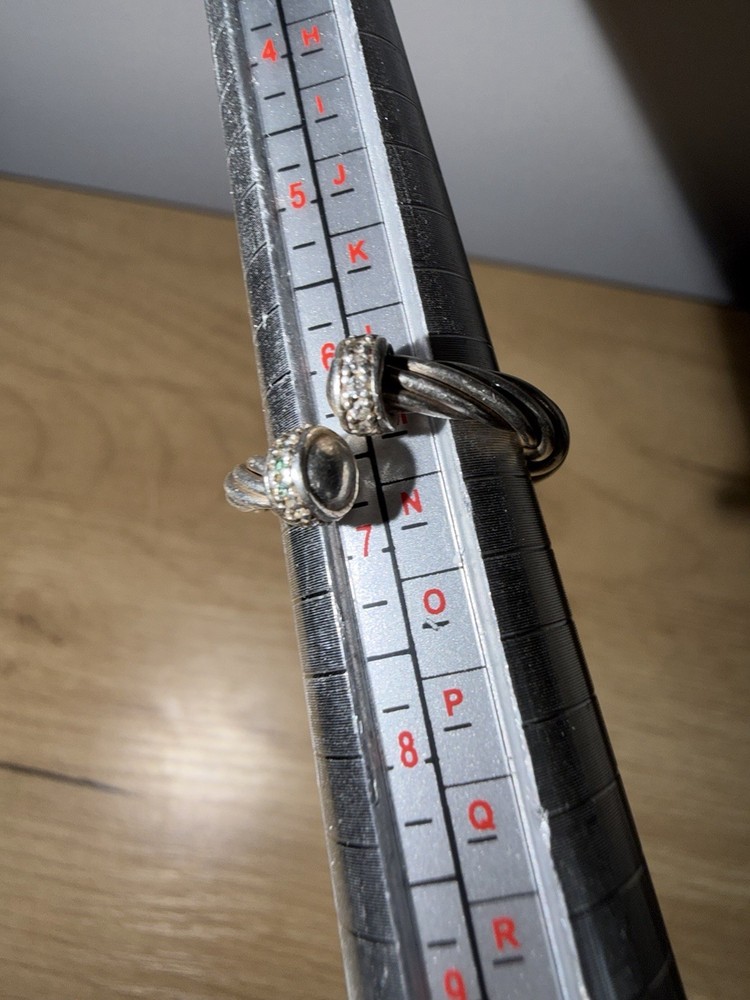 Solid 925 Sterling Silver Rope Adjustable Wire Crossover Ring For Women 6.5