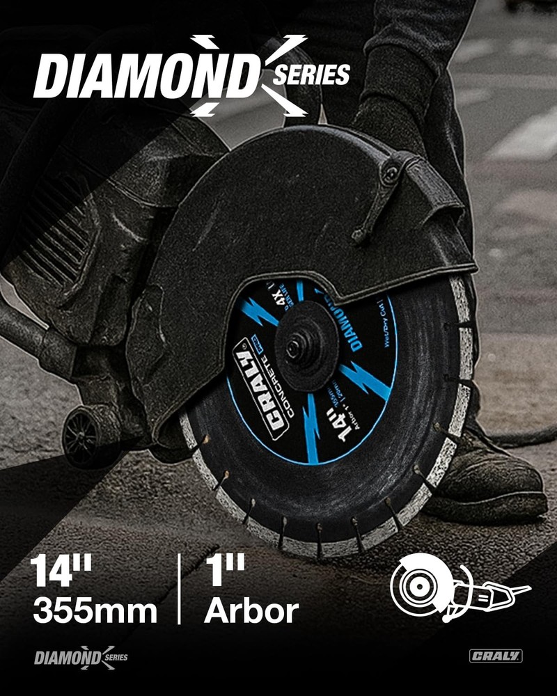 14 Inch Super Thin Segmented Diamond Blade, 1 in Arbor, 9'' Diamond Stone Bla...