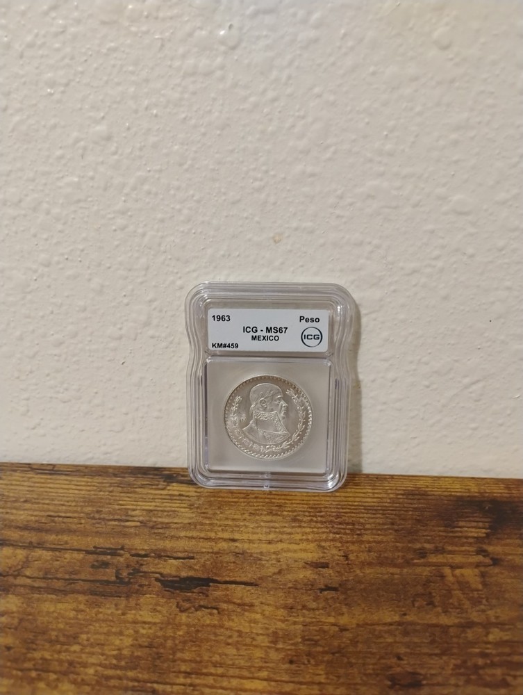 1963 Mexican Silver Peso ICG MS67