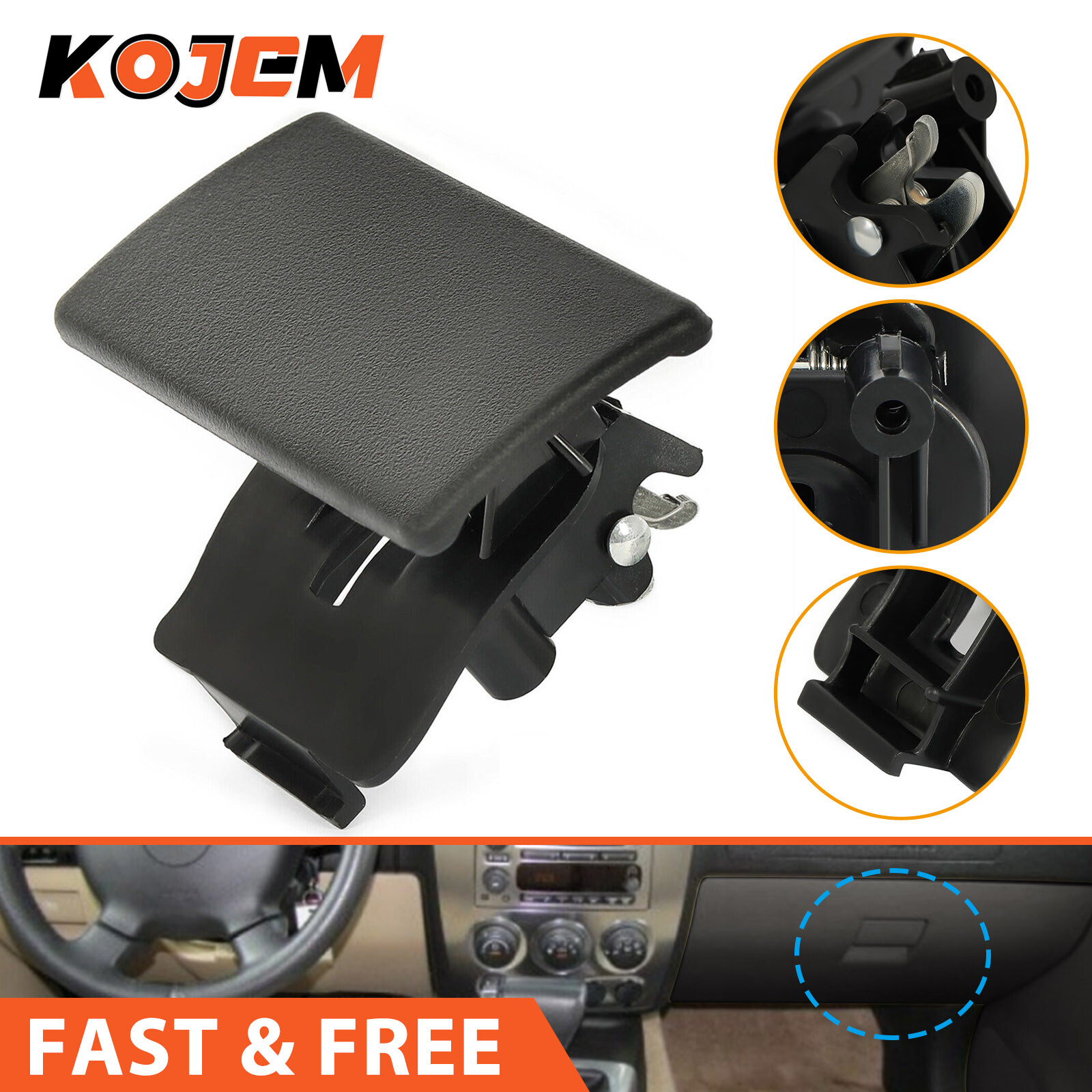 For Chevy Colorado GMC Canyon 2004-2012 Glove Box Latch Handle Black Replacement