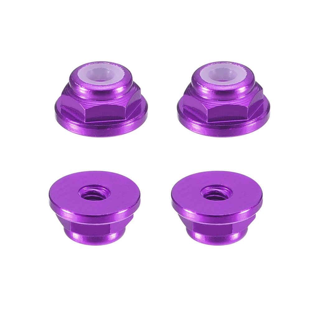 Nylon Insert Hex Lock Nuts, 4pcs - M2x0.4mm Self-Locking Nut(Purple)