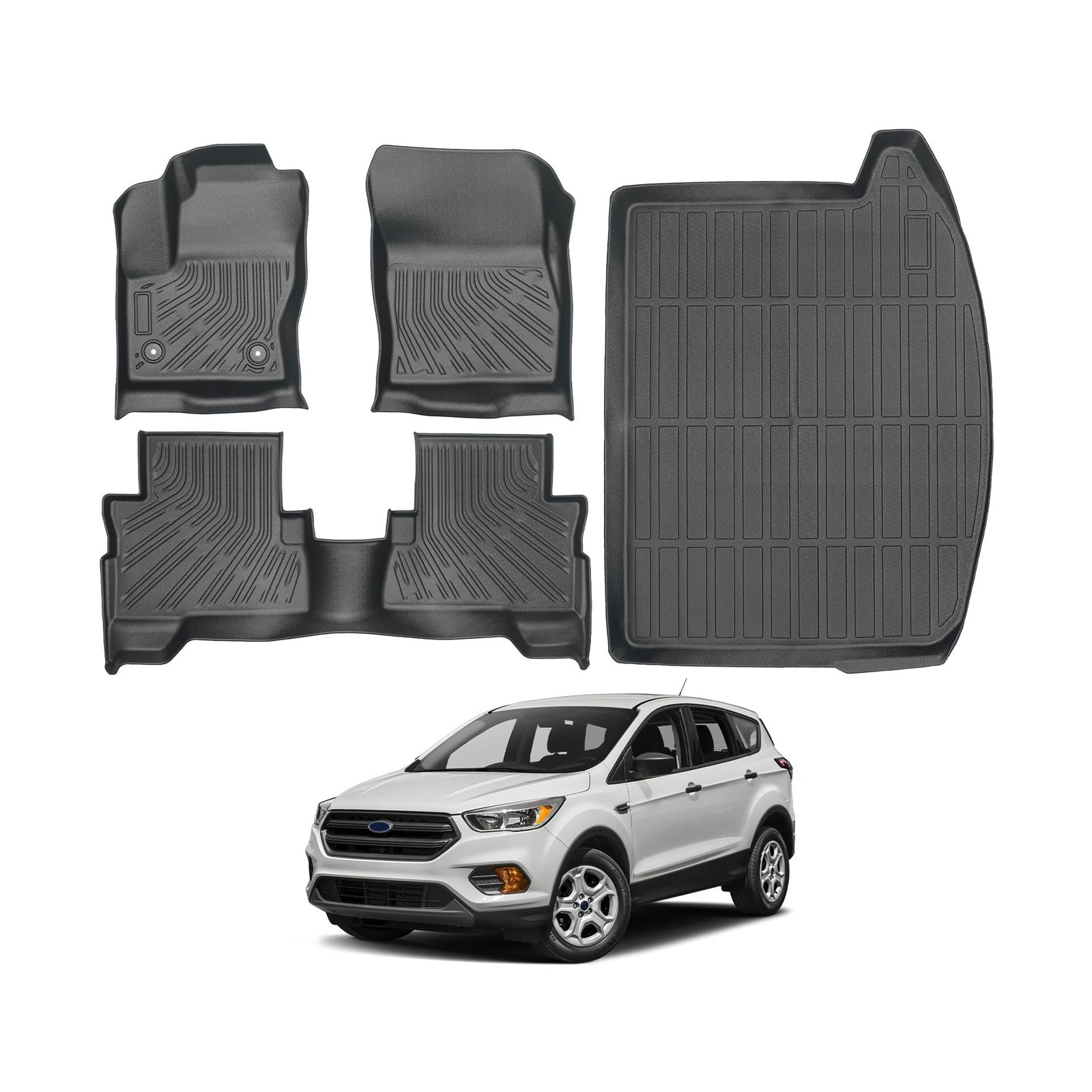 Floor Mats & Cargo Liner-Custom for 2013-2019 Ford Escape Accessaries All Wea...