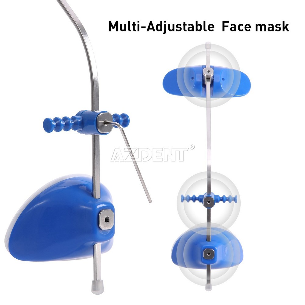 Dental Orthodontic Forward Pull Headgear Facemask Adjustable Position Bend Blue