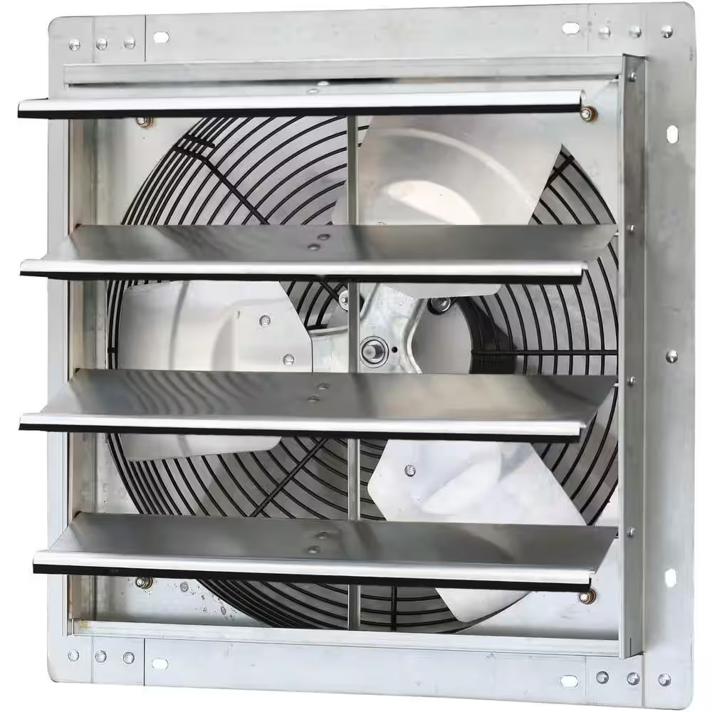 1200 CFM Silver Electric Powered Gable Mount Shutter Fan/Vent