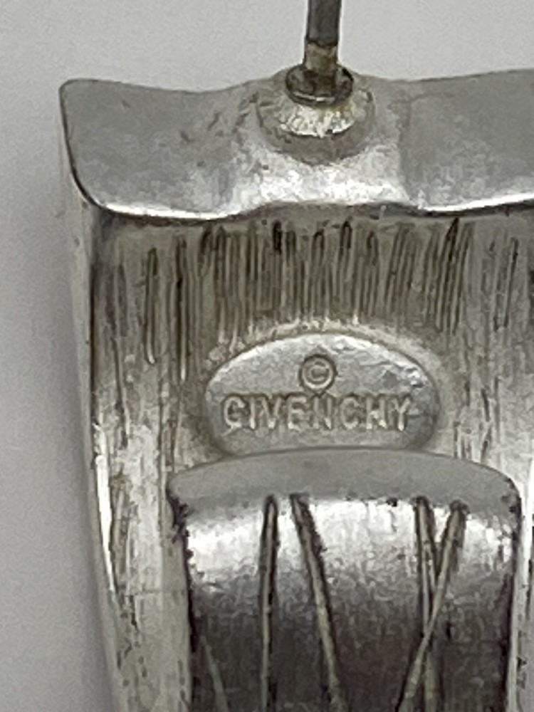 Givenchy Rhinestone Silver Tone Pierced Earrings