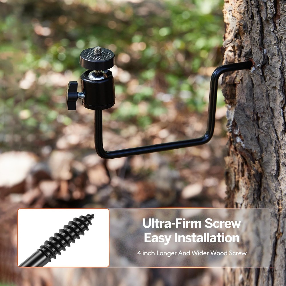 Trail Camera Tree Mount, 4 Pack Tracking Bracket, Tree 1/4" x 20 Screw，360° R...