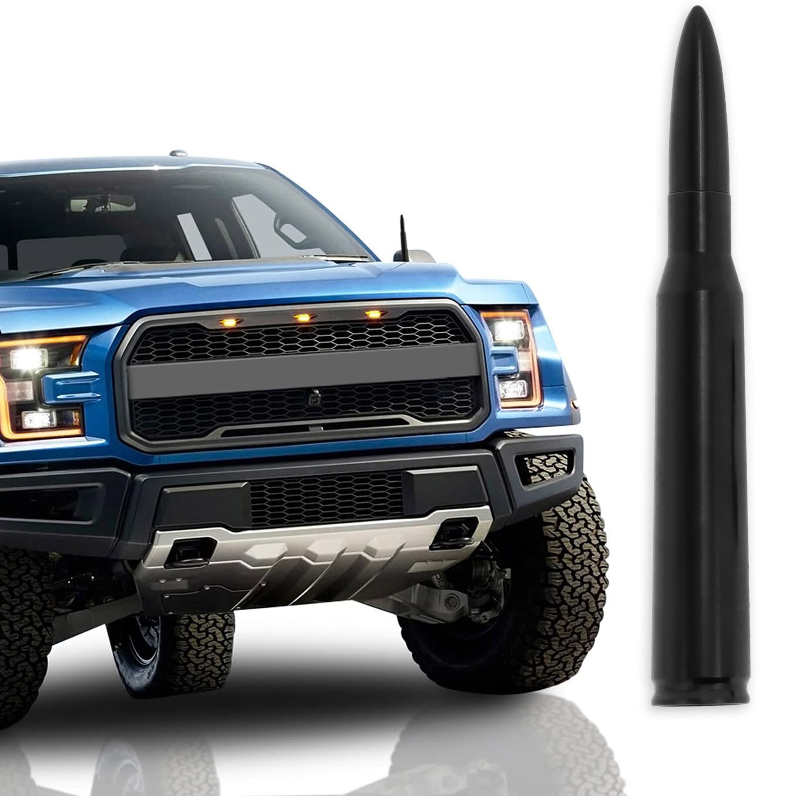Bullet Antenna 50 Cal Caliber For Truck Dodge Ram 1500 Ford F150 Raptor Bronco