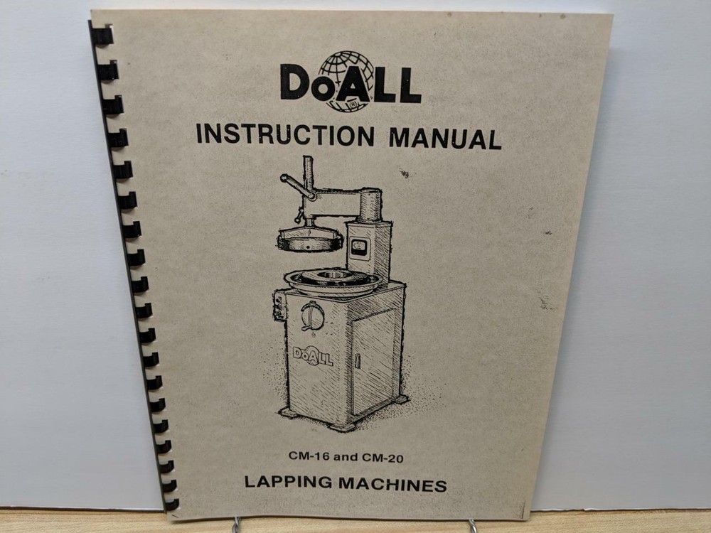 DoAll CM-16 & CM-20 Lapping Machine Instruction Manual