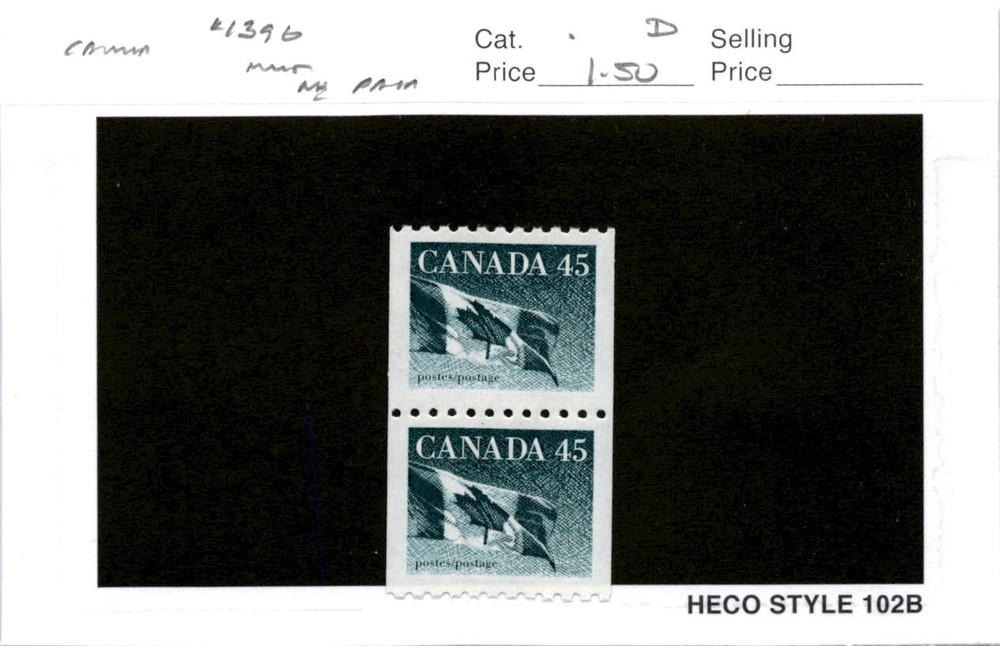 Canada, Postage Stamp, #1396 Pair Mint NH, 1995 Flag (AC)