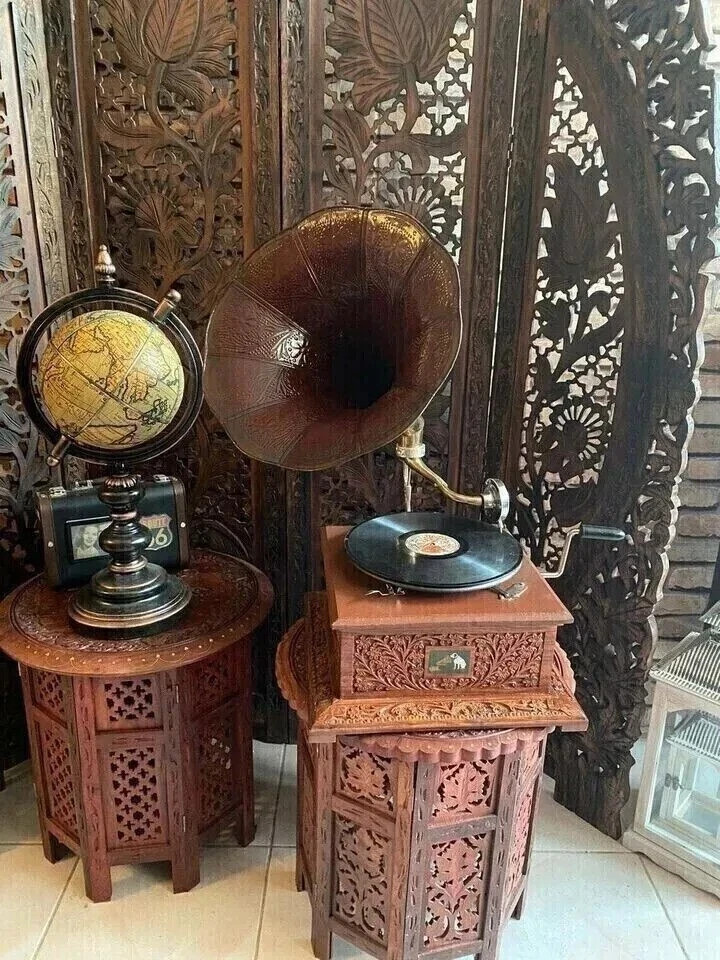 Vintage HMV Gramophone Functional Working Phonograph, win-up record player Gift