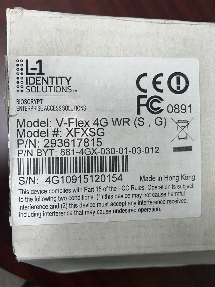 L-1 Identity Solutions Model XFXSG Biometric Finger Reader