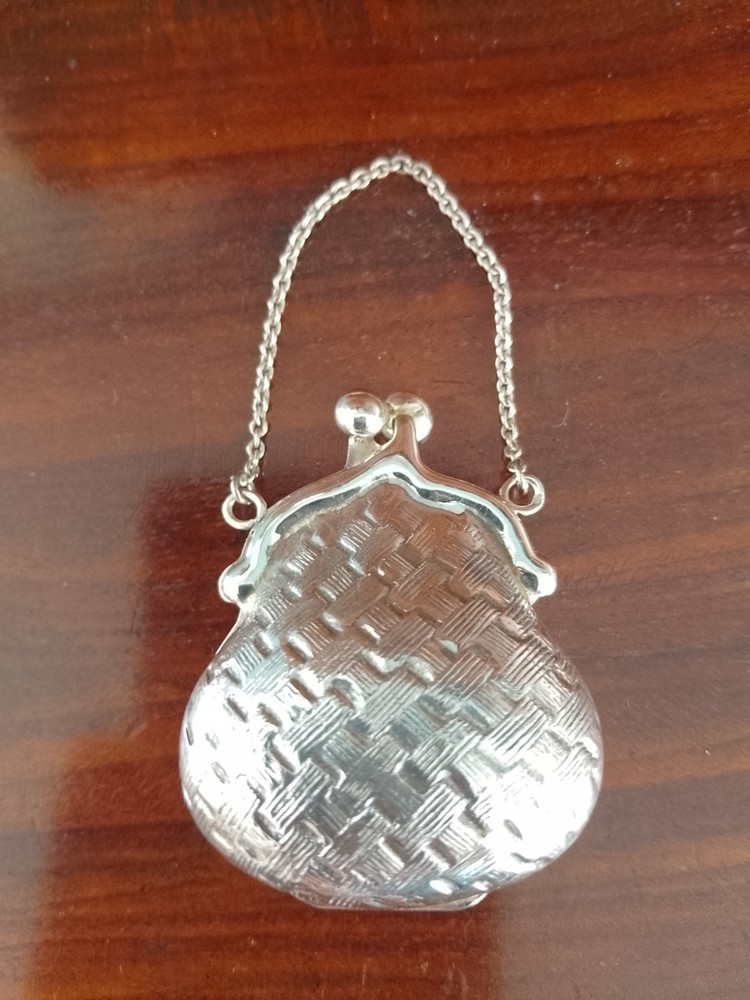Vintage Novelty Solid Sterling Silver 925 Purse Pill Box