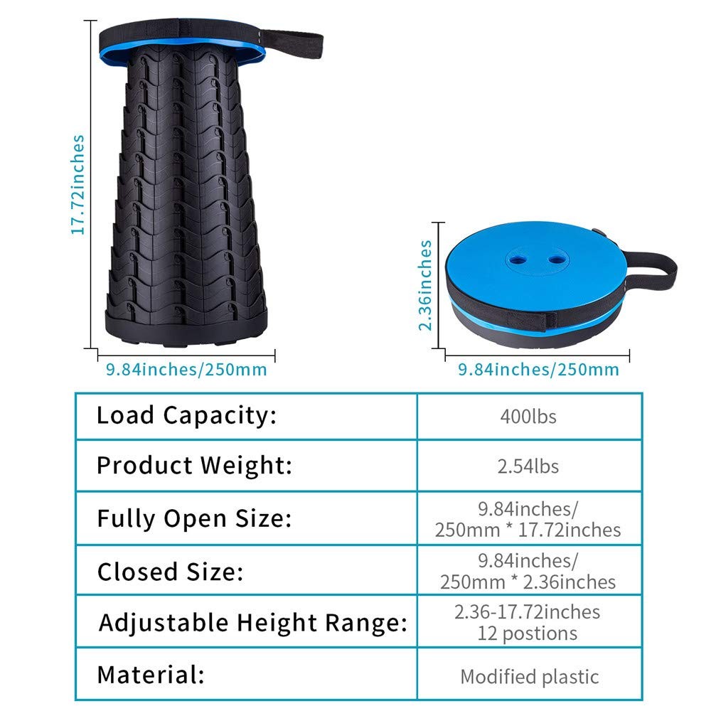 Boreeman Upgraded Folding Stool Lightweight Yet More Sturdy with Load Capacity
