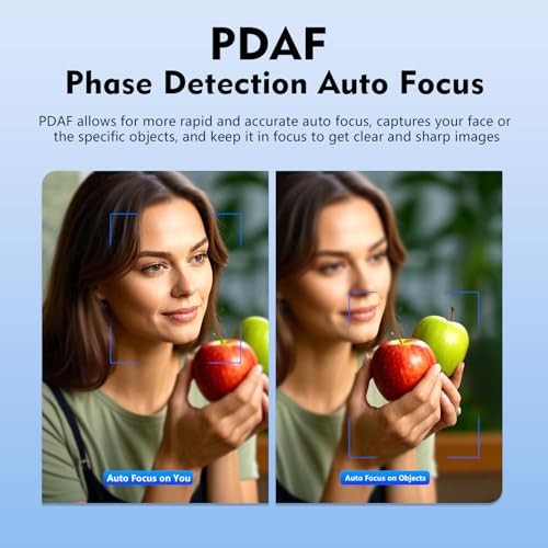 4K Webcam for Streaming, Remote Control, 1/2.5" Sensor & 12MP, PDAF Auto