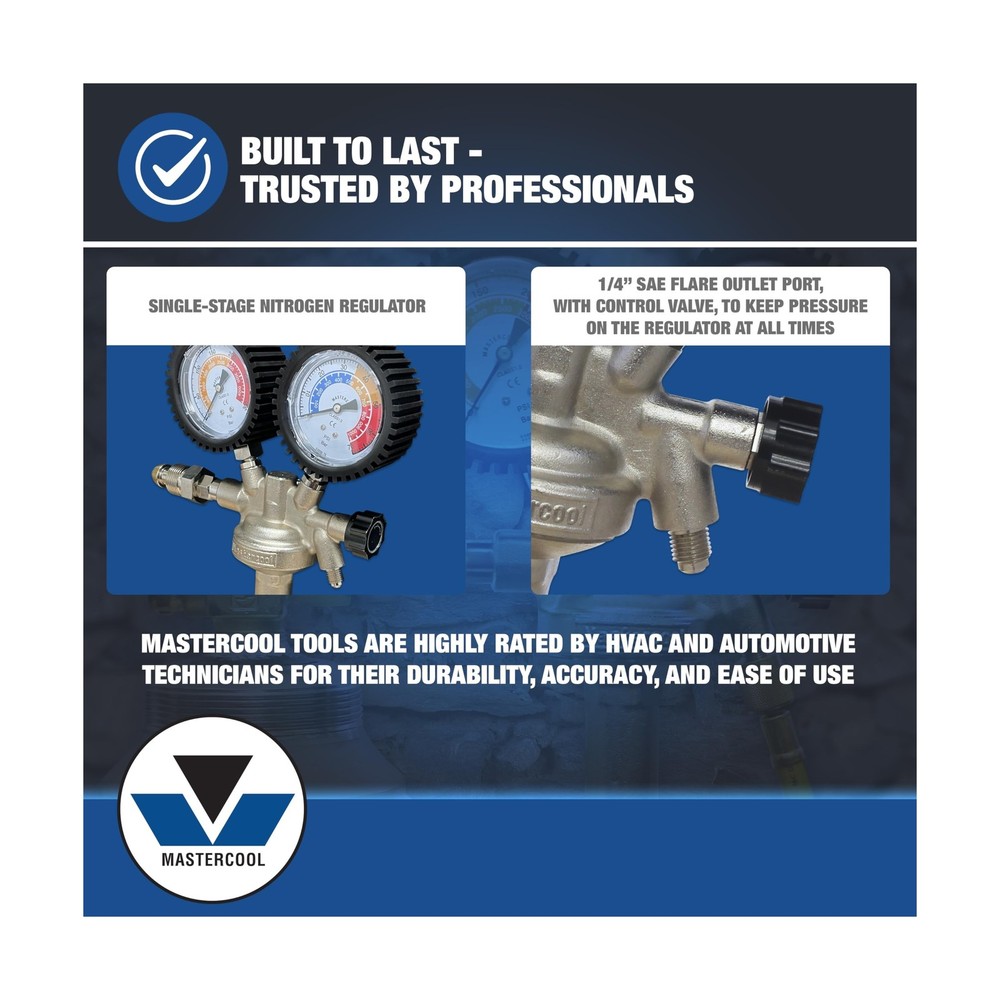 Mastercool 53010 HVAC Pressure Testing Kit | Includes Nitrogen Pressure Regul...