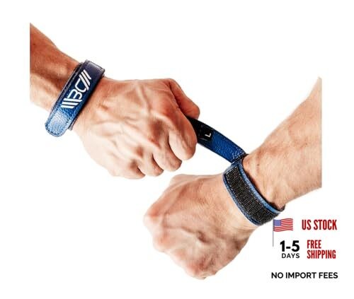 eather Wrist Wraps for Weightlifting, Powerlifting, Gym – Heavy L Basic Blue