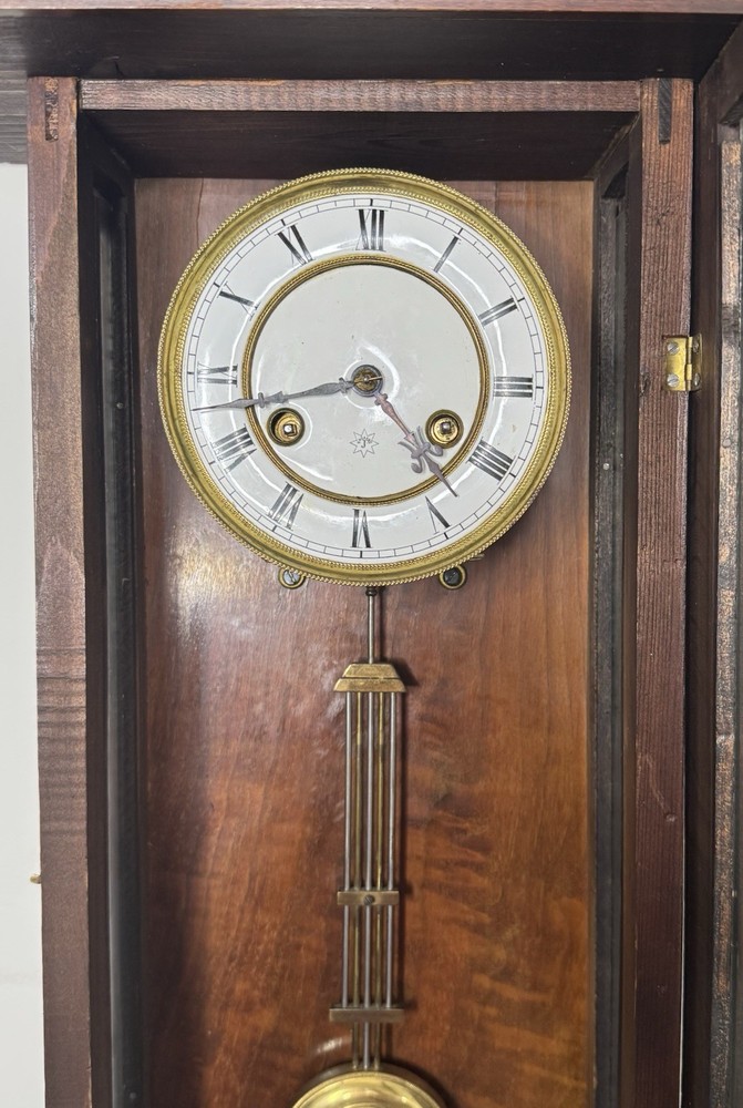 Antique Junghans Vienna Regulator Wall Clock wit Key And Pendulum Fully Serviced