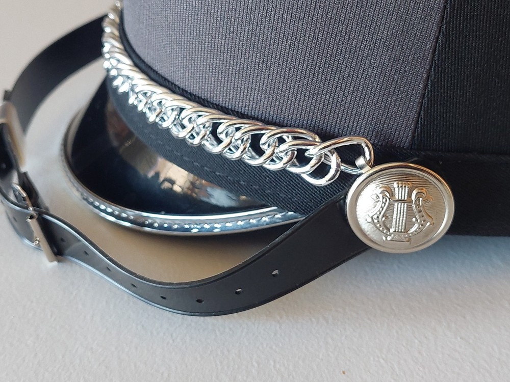 Fruhauf Marching band hats grey, black & silver multiple sizes