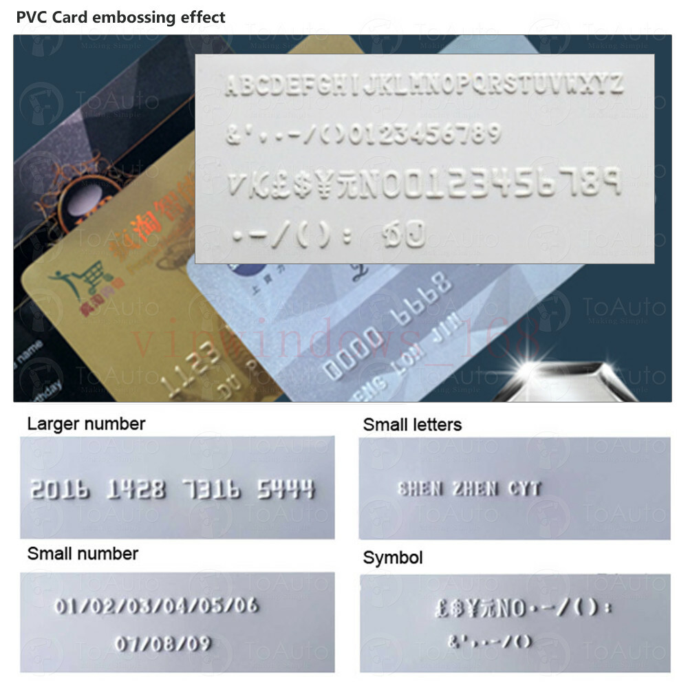 Manual Embosser Machine 72 Letter PVC VIP Card Code Printer Stamping Embossing
