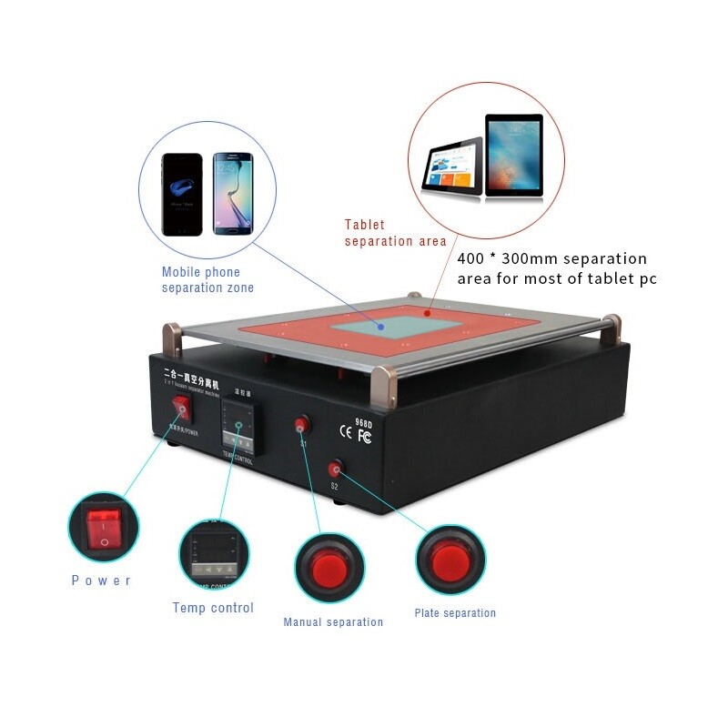 19 Inche Built-In Vacuum Lcd Screen Separating Machine Tablet Screen Splitter