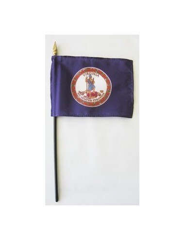 Virginia  4" x 6" Mounted Flags