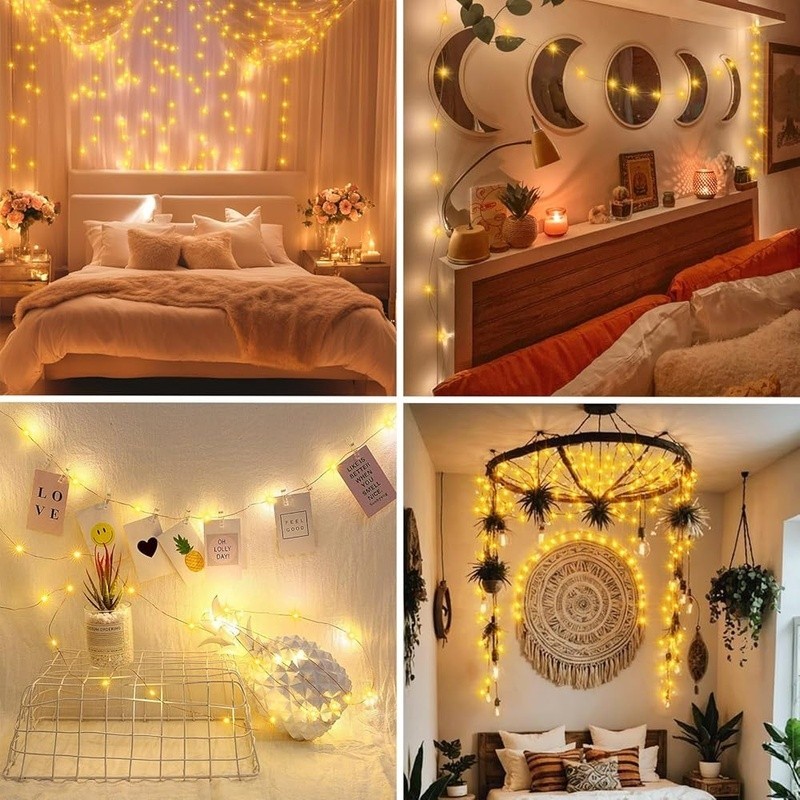 Fairy String Lights 100 LED 33ft Waterproof Timer Battery Powered Indoor Outdoor