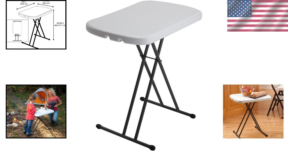 Multi-Functional 26-Inch Adjustable Folding Table - Perfect for TV & Crafts