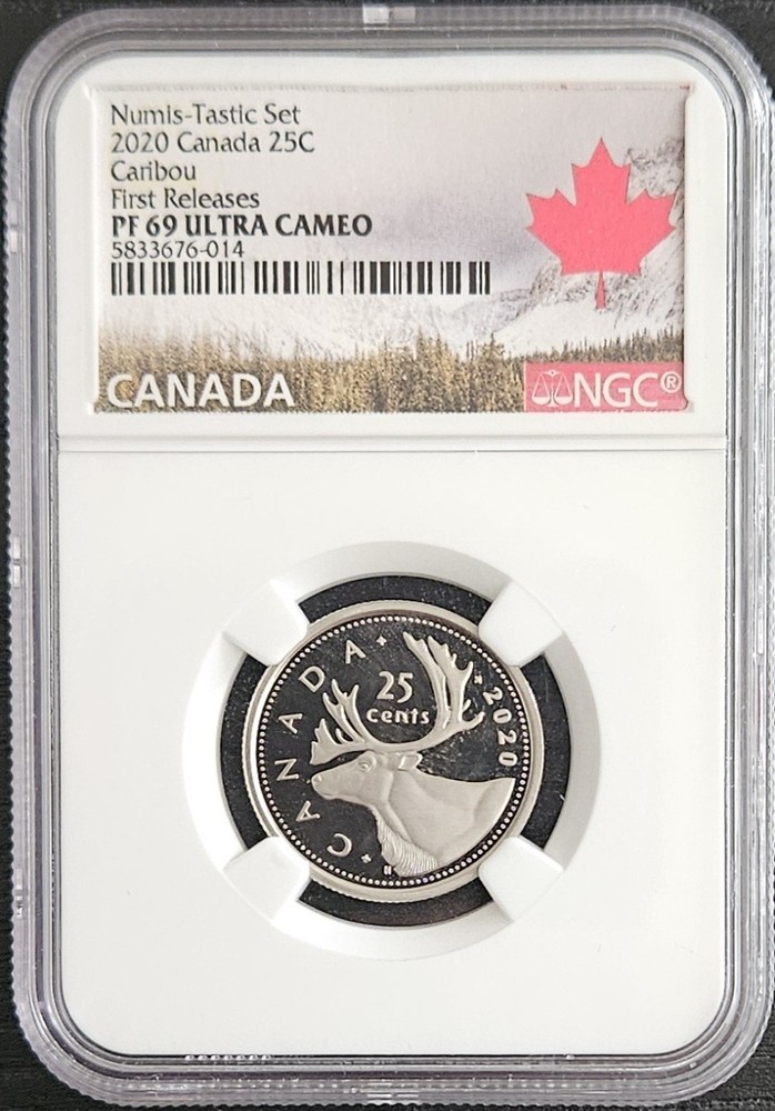 2020 Canada 25 Cent Caribou Proof NGC PF69