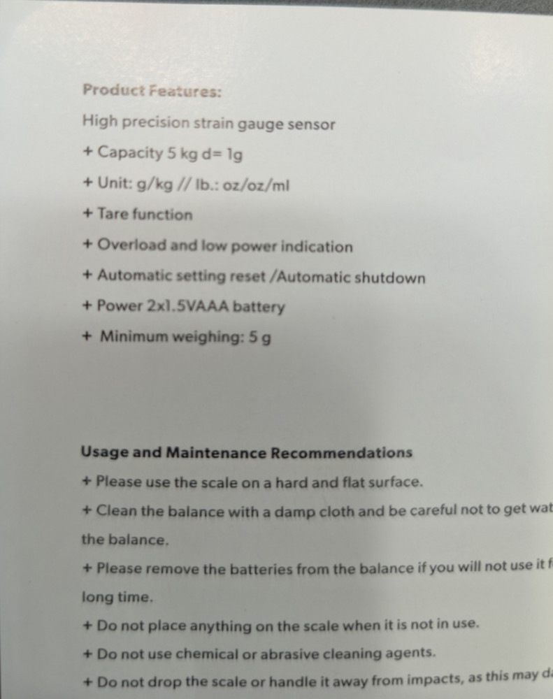 Digital Kitchen Food Scale
