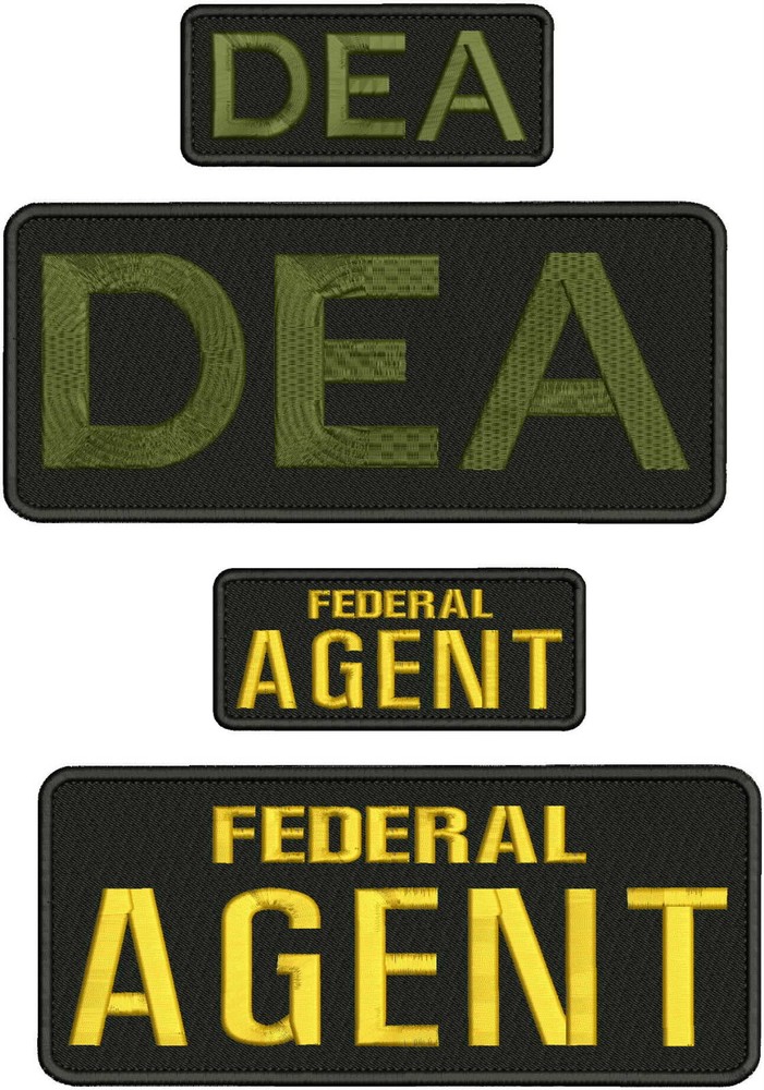 D E A & F E D E R  ALAGENT EMB PATCH 4X10 AND 2X5 HOOK ON BACK BLK/OD/GOLD