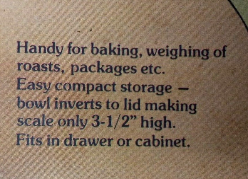 Vintage 1983 Wall-Collins Kitchen Compact Adjustable Scale With Box Brown/Tan