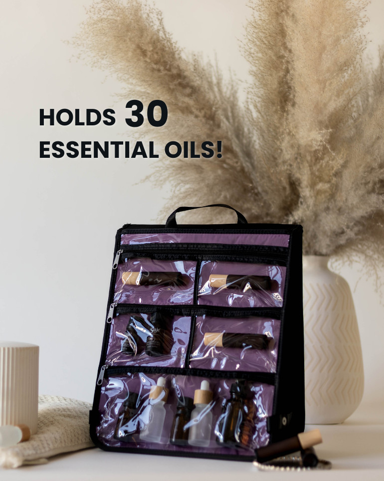 Essential Oil Easel with Handle & Shoulder Strap - Holds 30+ Essential Oils