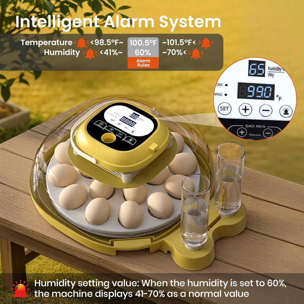 Egg Incubator 18-33 Eggs Auto Turn Humidity LED Display