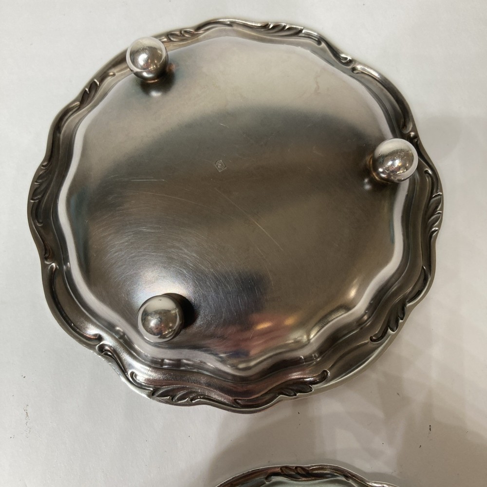 Vintage WMF Silver Plated Tea Strainer German Tableware With Footed Under Plate