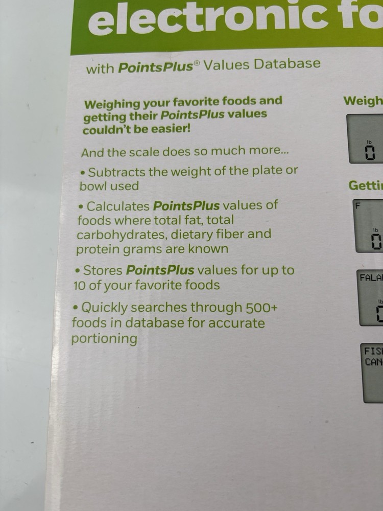 Weight Watchers Electronic Food Scale with Point Plus Values Database New