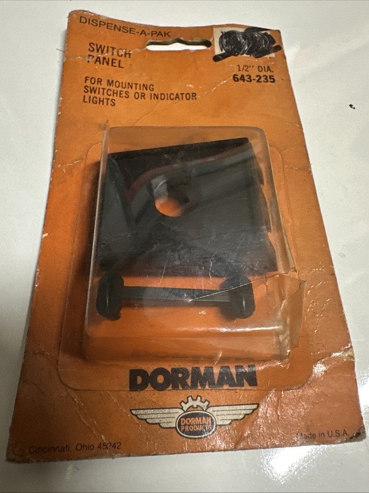 Dorman Switch Panel For Mounting Switches Or Indicator Lights 1/2 Dia. #643-235