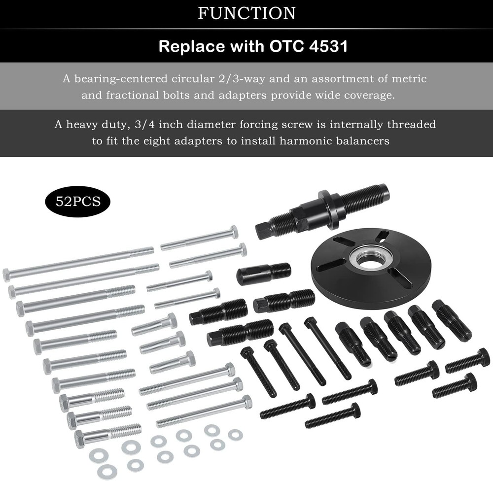 Replace for OTC4531 Flywheel Crankshaft Harmonic Balancer Puller & Installer Set